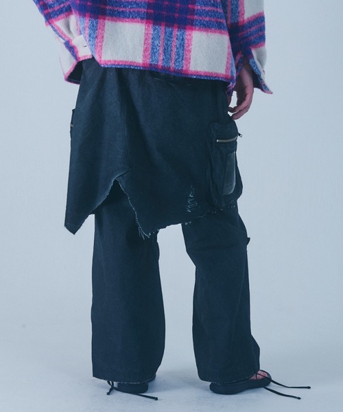 FR(13)NDS（フレンズ）の「FR(13)NDS /フレンズ/Fake Latyered Cargo Pants（カーゴパンツ・メンズ・カーキ/ブラック・L/M）」の4枚目の写真