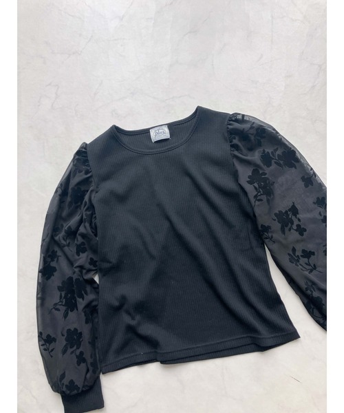 AS KNOW AS plus(アズノゥアズプラス)の「♪アソートデザイン 花柄シアープルオーバー(プチハイネック・クルーネック)(Tシャツ/カットソー・レディース・ブラック系/ブラック系1・FREE)」の17枚目の写真