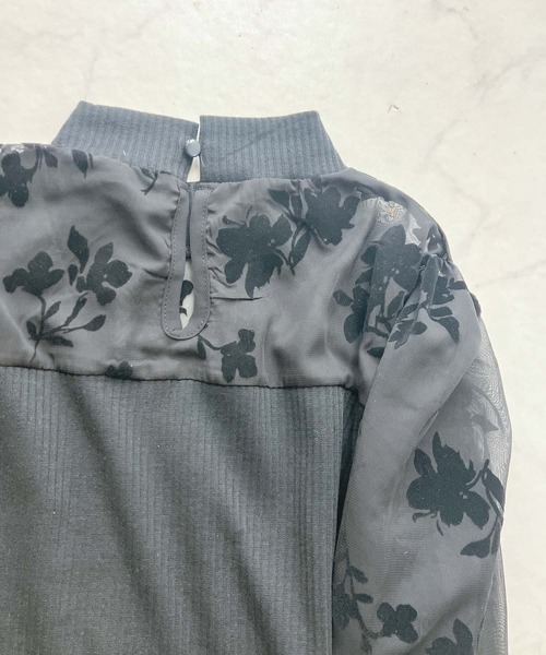 AS KNOW AS plus(アズノゥアズプラス)の「♪アソートデザイン 花柄シアープルオーバー(プチハイネック・クルーネック)(Tシャツ/カットソー・レディース・ブラック系/ブラック系1・FREE)」の19枚目の写真