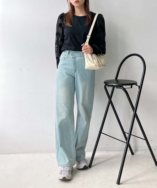 AS KNOW AS plus(アズノゥアズプラス)の「♪アソートデザイン 花柄シアープルオーバー(プチハイネック・クルーネック)(Tシャツ/カットソー・レディース・ブラック系/ブラック系1・FREE)」の21枚目の写真