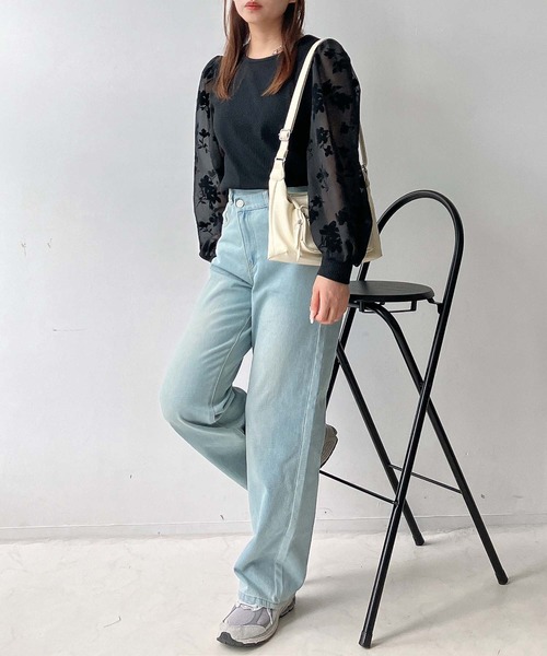 AS KNOW AS plus(アズノゥアズプラス)の「♪アソートデザイン 花柄シアープルオーバー(プチハイネック・クルーネック)(Tシャツ/カットソー・レディース・ブラック系/ブラック系1・FREE)」の22枚目の写真