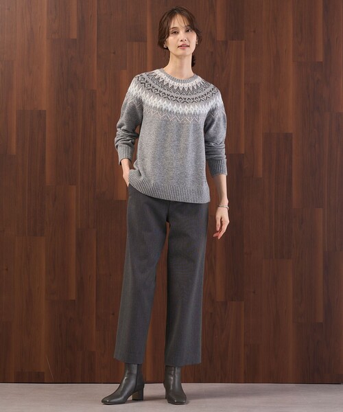 J.PRESS(ジェイプレス)の「FAIR ISLE ラウンドネック ニット(ニット/セーター・レディース・ライトグレー系/ホワイト系/ネイビー系・LARGE/MEDIUM)」の22枚目の写真