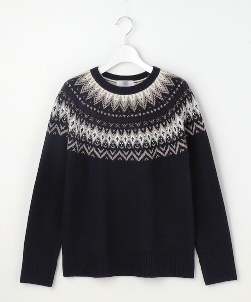 J.PRESS(ジェイプレス)の「FAIR ISLE ラウンドネック ニット(ニット/セーター・レディース・ライトグレー系/ホワイト系/ネイビー系・LARGE/MEDIUM)」の9枚目の写真