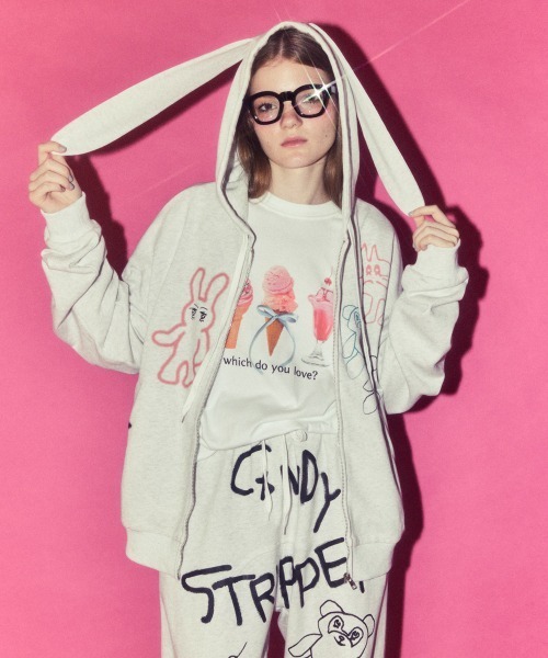 Candy Stripper（キャンディストリッパー）の「GRAFFITI PRINT フーディー（パーカー・レディース・ブラック/ブルー/ヘザーグレー・FREE）」の8枚目の写真