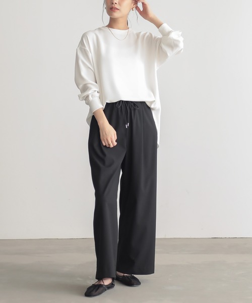 for/c(フォーシー)の「ジョーゼットきれいめカジュアルロングスリーブブラウス【サスティナブル】(Tシャツ/カットソー・レディース・ブラック/オフホワイト・M/L)」の9枚目の写真