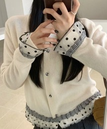 カーディガン/ボレロ（ホワイト/白色系・フリル）ファッション通販