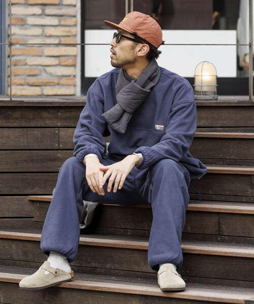 セール】ビッグシルエット ワンポイントロゴ スピンドル フリース