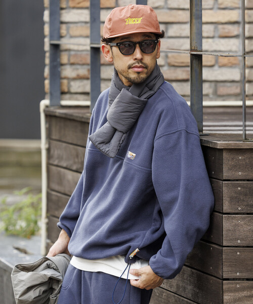 セール】ビッグシルエット ワンポイントロゴ スピンドル フリース