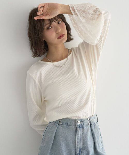 セール】【吸湿発熱】あったかフェミニンインナー（袖レース）（T