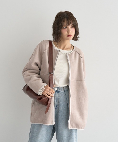 earth music&ecology（アースミュージックアンドエコロジー）の「【吸湿発熱】あったかフェミニンインナー（袖レース）（Tシャツ/カットソー・レディース・オフホワイト・F）」の4枚目の写真