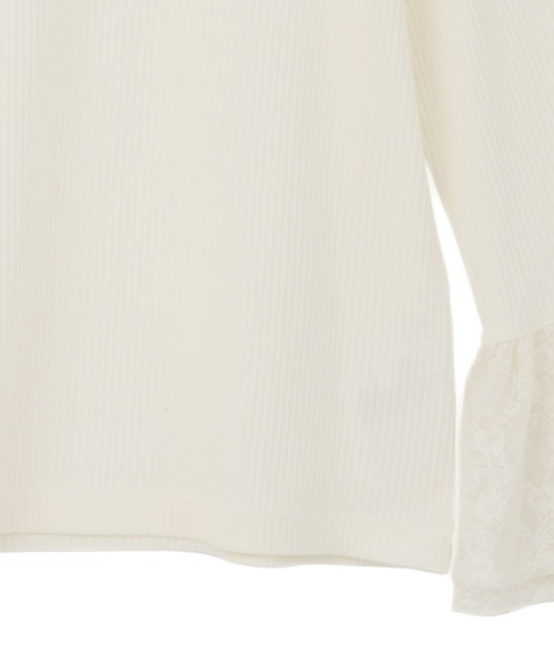 earth music&ecology（アースミュージックアンドエコロジー）の「【吸湿発熱】あったかフェミニンインナー（袖レース）（Tシャツ/カットソー・レディース・オフホワイト・F）」の14枚目の写真