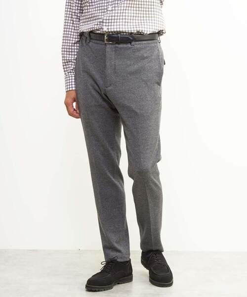 MEN'S MELROSE(メンズメルローズ)の「ムリネシリーズコンフォートパンツ(セットアップ可)(スラックス・メンズ・ネイビー/ダークネイビー/ブラック/グレー・2/3/4/5)」の1枚目の写真