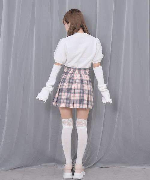 Honey Cinnamon(ハニーシナモン)の「ハートボタンボックスプリーツミニスカート(スカート・レディース・ブラック/グレー・FREE)」の11枚目の写真