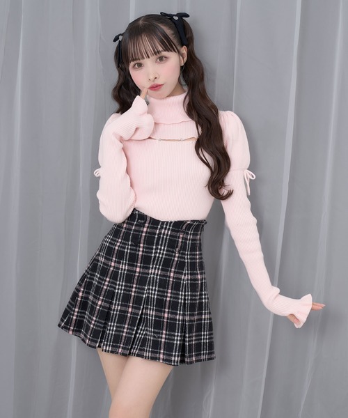 Honey Cinnamon(ハニーシナモン)の「ハートボタンボックスプリーツミニスカート(スカート・レディース・ブラック/グレー・FREE)」の21枚目の写真