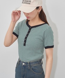 【Robert P. Miller】パネルリブ ヘンリーネックTシャツ S/S Tシャツ RM261-2265