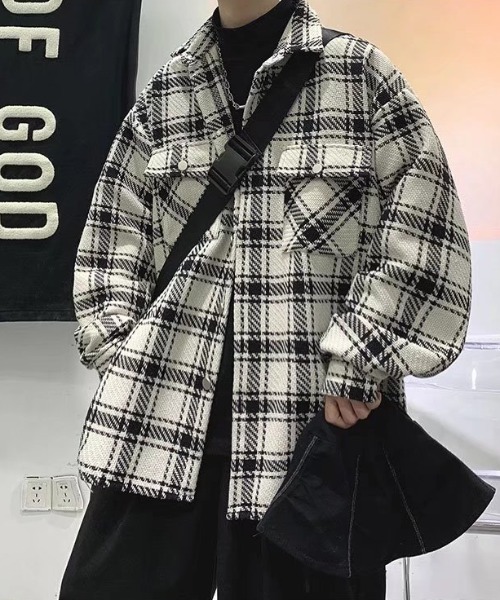 セール】オーバーサイズチェックジャケット（その他アウター）｜SHEPP