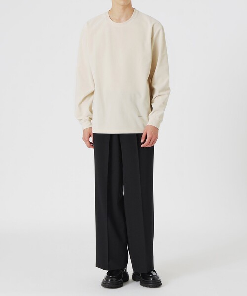 LOVELESS(ラブレス)の「ハイテンションコールトップス(Tシャツ/カットソー・メンズ・オフホワイト/ブラウン系その他2/ブラック・L/M)」の14枚目の写真