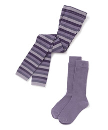 BeBe | マルチボーダーレギンス+ショートルーズソックスセット(80~140cm)(レギンス/スパッツ)