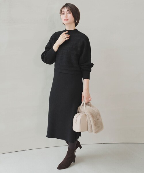 ANY SIS(エニィスィス)の「【2SET】ニット ボレロ × ワンピース セット(ワンピース・レディース・スカイブルー系/ブラック系/グレー系・X-LARGE)」の9枚目の写真
