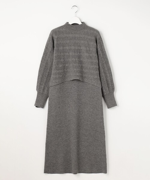 ANY SIS(エニィスィス)の「【2SET】ニット ボレロ × ワンピース セット(ワンピース・レディース・スカイブルー系/ブラック系/グレー系・X-LARGE)」の4枚目の写真