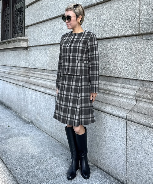 JENNE(ジェンヌ)の「JENNEチェックジャケット(その他アウター・レディース・ネイビー/ブラック・LARGE/MEDIUM/SMALL)」の6枚目の写真