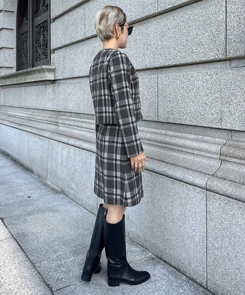 JENNE(ジェンヌ)の「JENNEチェックジャケット(その他アウター・レディース・ネイビー/ブラック・LARGE/MEDIUM/SMALL)」の7枚目の写真