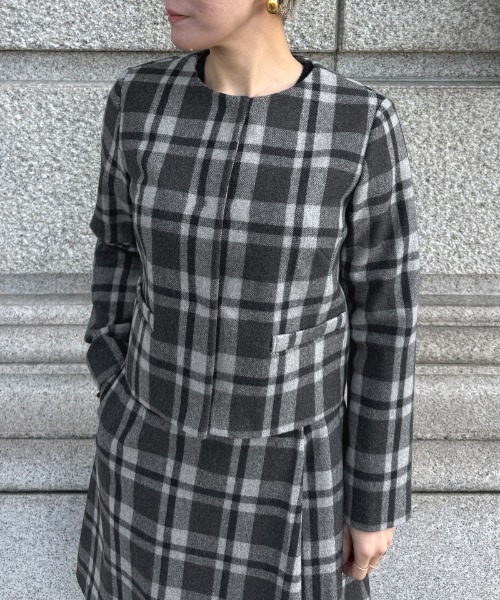 JENNE(ジェンヌ)の「JENNEチェックジャケット(その他アウター・レディース・ネイビー/ブラック・LARGE/MEDIUM/SMALL)」の9枚目の写真