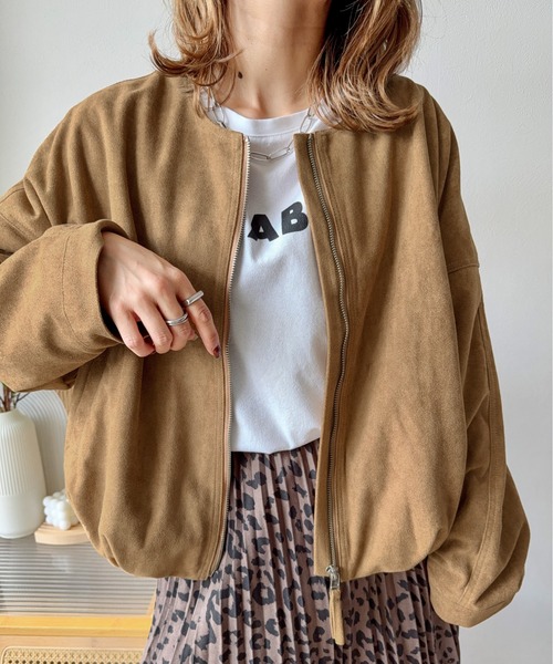 CURA CLOSET（キュラ クローゼット）の「【ema.217 select】フェイクスエードブルゾン（ブルゾン・レディース・ベージュ/カーキ/ブラック/キャメル/ブラウン・フリー）」の12枚目の写真