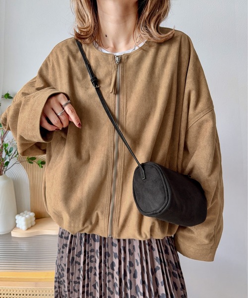 CURA CLOSET（キュラ クローゼット）の「【ema.217 select】フェイクスエードブルゾン（ブルゾン・レディース・ベージュ/カーキ/ブラック/キャメル/ブラウン・フリー）」の13枚目の写真