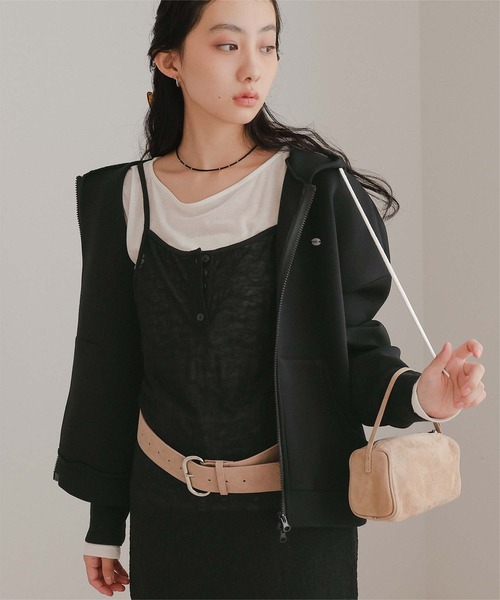 miette(ミエット)の「ダンボールダブルジップフードパーカー(パーカー・レディース・ブラック/グレー/ブラウン・L/M/S)」の16枚目の写真