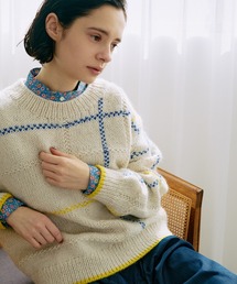 LA MARINE FRANCAISE | 【PERU KNIT】アルパカウールラインプルオーバー(ニット/セーター)