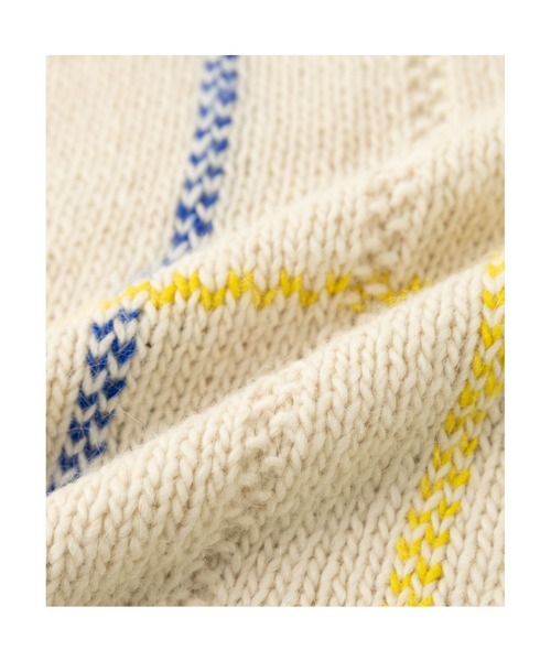 LA MARINE FRANCAISE（マリン フランセーズ）の「【PERU KNIT】アルパカウールラインプルオーバー（ニット/セーター・レディース・ネイビー/オフホワイト・FREE）」の6枚目の写真