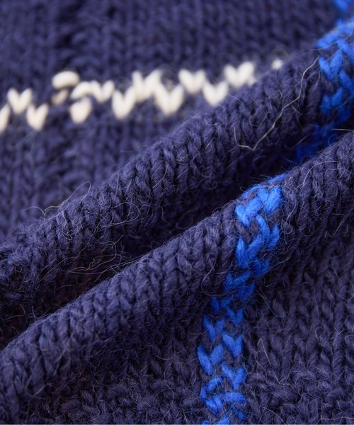 LA MARINE FRANCAISE（マリン フランセーズ）の「【PERU KNIT】アルパカウールラインプルオーバー（ニット/セーター・レディース・ネイビー/オフホワイト・FREE）」の14枚目の写真