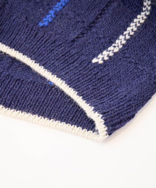 LA MARINE FRANCAISE（マリン フランセーズ）の「【PERU KNIT】アルパカウールラインプルオーバー（ニット/セーター・レディース・ネイビー/オフホワイト・FREE）」の13枚目の写真