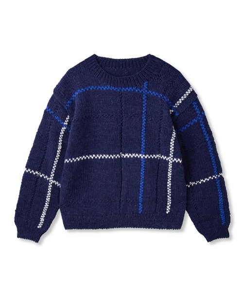 LA MARINE FRANCAISE（マリン フランセーズ）の「【PERU KNIT】アルパカウールラインプルオーバー（ニット/セーター・レディース・ネイビー/オフホワイト・FREE）」の9枚目の写真