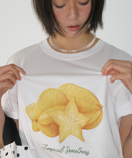 RONRON(ロンロン)の「STARFRUIT BASIC FIT T SHIRT WHITE(Tシャツ/カットソー・レディース・その他・FREE)」の3枚目の写真