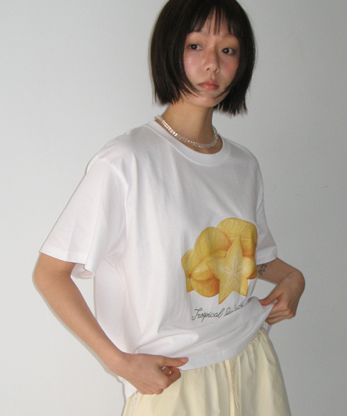 RONRON(ロンロン)の「STARFRUIT BASIC FIT T SHIRT WHITE(Tシャツ/カットソー・レディース・その他・FREE)」の4枚目の写真