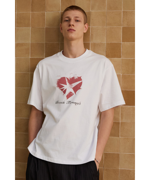 BER DE NOIR(ベールドノワール)の「ブレイクハートTシャツ(ホワイト)(Tシャツ/カットソー・メンズ・その他・MEDIUM/LARGE)」の1枚目の写真
