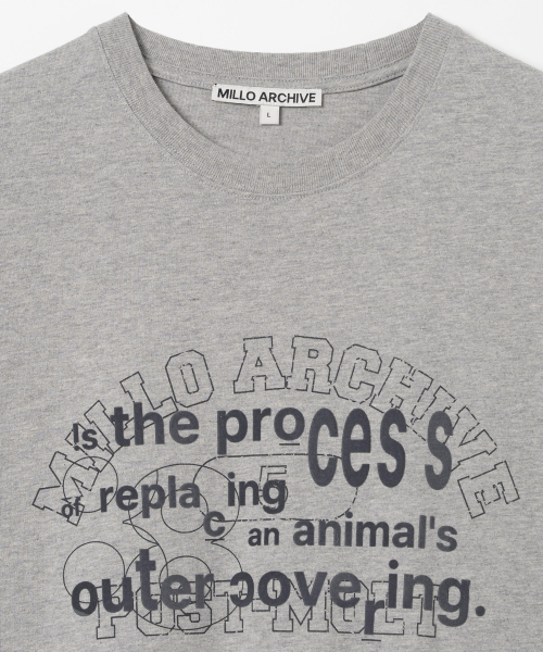 Millo Archive（ミロ アーカイブ）の「タイポレイヤードTシャツ [メランジグレー]（Tシャツ/カットソー・メンズ・その他・X-LARGE/MEDIUM/LARGE）」の2枚目の写真