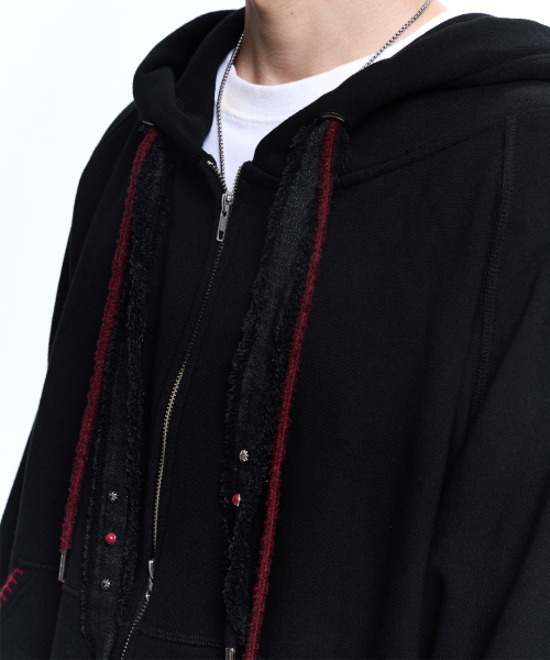 RSSC(アールエスエスシー)の「DENIM STRAP CROP HOOD ZIPUP - BLACK(パーカー・レディース・その他・1/2)」の7枚目の写真