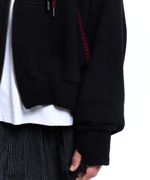 RSSC(アールエスエスシー)の「DENIM STRAP CROP HOOD ZIPUP - BLACK(パーカー・レディース・その他・1/2)」の8枚目の写真