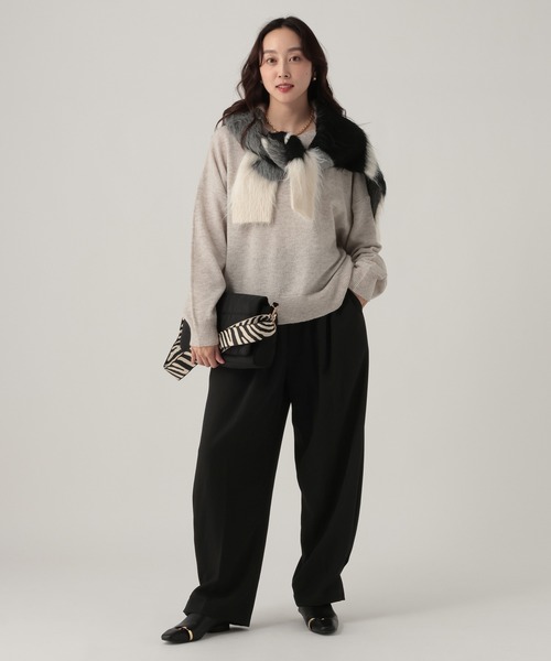 Elura（エルーラ）の「裾タックカーブパンツ/621811（その他パンツ・レディース・ホワイト/ブラック/ブラウン・FREE）」の12枚目の写真