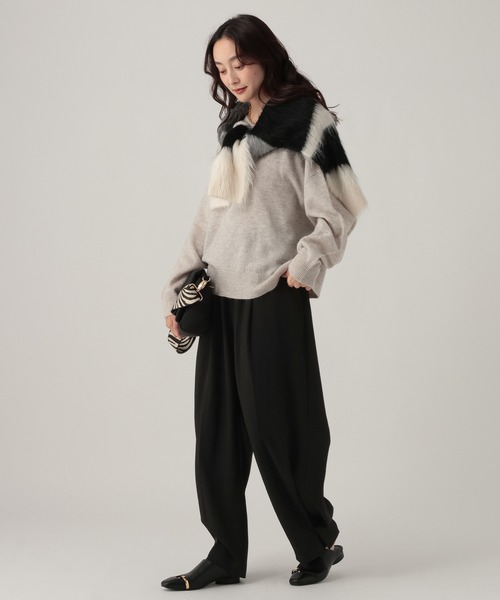 Elura（エルーラ）の「裾タックカーブパンツ/621811（その他パンツ・レディース・ホワイト/ブラック/ブラウン・FREE）」の13枚目の写真