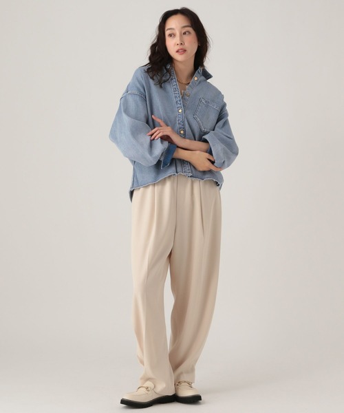 Elura（エルーラ）の「裾タックカーブパンツ/621811（その他パンツ・レディース・ホワイト/ブラック/ブラウン・FREE）」の8枚目の写真