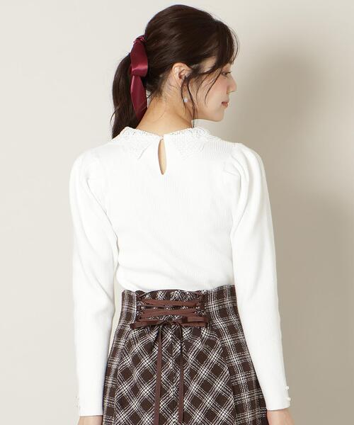 WILLSELECTION(ウィルセレクション)の「リボンレースカラータックスリーブニット(ニット/セーター・レディース・ブラック/ピンク/オフホワイト/ブルー・FREE)」の12枚目の写真