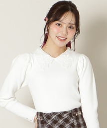WILLSELECTION | リボンレースカラータックスリーブニット(ニット/セーター)