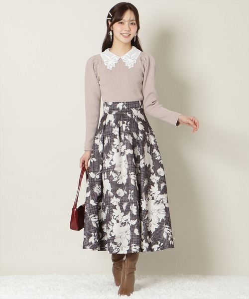 WILLSELECTION(ウィルセレクション)の「リボンレースカラータックスリーブニット(ニット/セーター・レディース・ブラック/ピンク/オフホワイト/ブルー・FREE)」の10枚目の写真