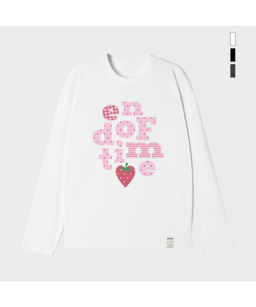 GRAVER（グレーバー）の「[ユニセックス]ベリー END OF TIME ロングスリーブTシャツ_3カラー（Tシャツ/カットソー・レディース・ブラック/ホワイト/チャコール・MEDIUM/LARGE）」の2枚目の写真