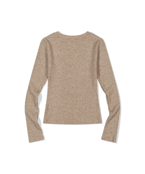 MOAA（モア）の「Henley Rib Knit Top (BEIGE)（ニット/セーター・レディース・その他・SMALL/MEDIUM）」の3枚目の写真