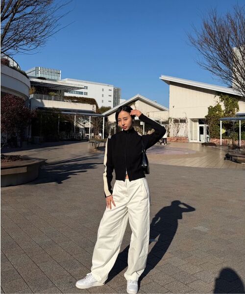 MUSINSA STANDARD WOMAN（ムシンサスタンダードウーマン）の「ウィメンズトラックニットジップアップ[ブラック]（ニット/セーター・レディース・その他・SMALL/MEDIUM/LARGE）」の6枚目の写真